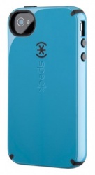 Чехол (клип-кейс) SPECK CandyShell, голубой/черный, для Apple iPhone 4/4S
