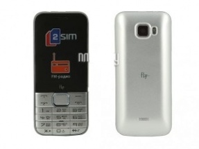 Мобильный телефон FLY DS128, серебристый, моноблок, 2 сим карты