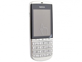 Мобильный телефон NOKIA Asha 300, серебристо-белый, моноблок