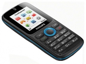 Мобильный телефон PHILIPS E1500, черный, моноблок, 2 сим карты