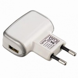 Сетевое з/у HAMA Travel Charger H-89482, USB, 1000мА, белый