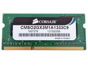 Модуль памяти CORSAIR CMSO2GX3M1A1333C9 DDR3- 2Гб, 1333, SO-DIMM, Ret
