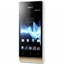 Смартфон SONY Xperia Miro ST23i, бело-золотистый, моноблок