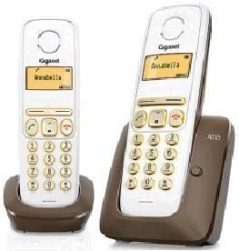 Телефон DECT GIGASET A130 DUO, коричневый и белый