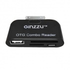 Адаптер OTG GINZZU GR-582UB, 30-pin (Samsung)- USB/microUSB, черный