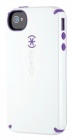 Чехол (клип-кейс) SPECK CandyShell, белый/фиолетовый, для Apple iPhone 4/4S