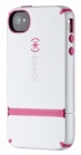Чехол (клип-кейс) SPECK CandyShell Flip, белый/розовый, для Apple iPhone 4/4S