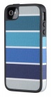 Чехол (клип-кейс) SPECK FabShell ColorBar, синий/голубой, для Apple iPhone 4/4S