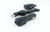 Комплект з/у VERTEX SLKIT1000RC3IN1B, USB, 30-pin (Apple)/microUSB/miniUSB, 1000мА, черный