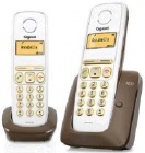 Телефон DECT GIGASET A130 DUO, коричневый и белый