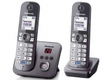 Телефон DECT PANASONIC KX-TG6822RUM, серый металлик