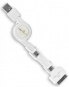Кабель VERTEX 28507, USB- microUSB/miniUSB/30-pin(Apple), 0.8м белый